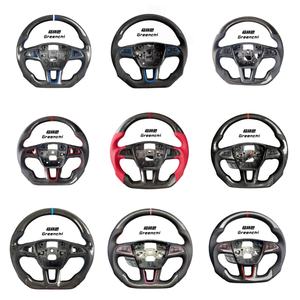 Volant de course sportif personnalisé GELINCHI en fibre de carbone et cuir avec 3 branches pour Focus RS ST MK2/<span class=keywords><strong>MK3</strong></span> (Surpiqûres rouges) - Product Image 6