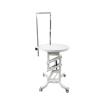 Table de toilettage pour chien Shernbao FT-831 professionnelle en acier inoxydable écologique avec levage pneumatique et éclairage LED bicolore