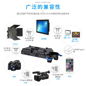 แผ่นแบตเตอรี่ FOMITO V-Mount พร้อมช่องจ่ายไฟ D-Tap และขาต่อแบบ 15 มม. สำหรับกล้อง - Product Image 4
