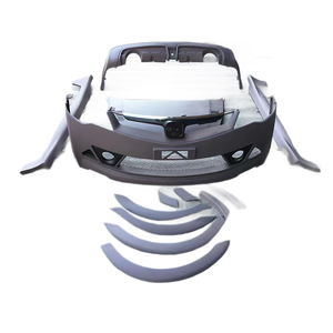 Kit carrosserie tuning pour <span class=keywords><strong>Honda</strong></span> <span class=keywords><strong>Civic</strong></span> 8ème génération 2006 2007 <span class=keywords><strong>2008</strong></span> : pare-chocs avant, diffuseur arrière, jupes latérales, extensions d'ailes - Product Image 2