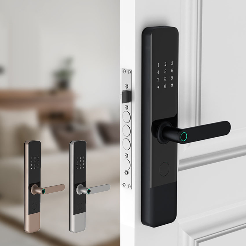 Tuya Smart Locks Fingerprint Password Mechanical Digital Push Button Door Lock for Wood Aluminum Memory Card WiFi Network · image 5