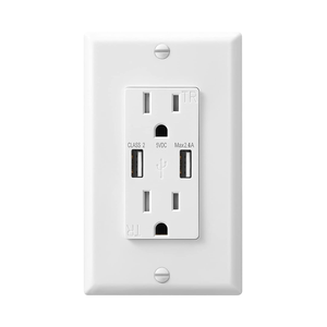 15A 125V USA Wall Mount Outlet 2 cổng 2.4A USB Charger Ổ cắm thông minh TR receptacles ETL cho cho công nghiệp bệnh viện sử dụng - Product Image 1