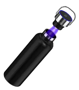 Botella de agua inteligente de autolimpieza UV botella de agua aislada con asa botella de doble pared al vacío de acero inoxidable minimalista