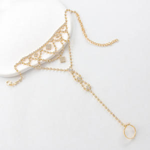 ग्रीष्मकालीन लक्जरी बीच ब्राइडल पायल महिलाओं के लिए सेक्सी स्फटिक वॉटर ड्रॉप पायल पैर की अंगूठी फुट चेन सहायक उपकरण (KAN486) - Product Image 3