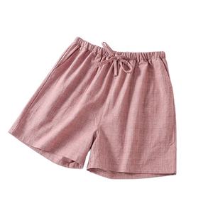 Shorts de <span class=keywords><strong>pyjama</strong></span> d'été en coton teint pour couple, pour <span class=keywords><strong>homme</strong></span> et femme, taille élastique, 2026 - Product Image 5