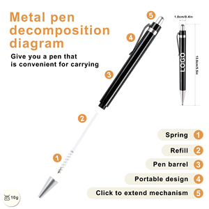 Creative Good Quality Transparent Plastic Ballpoint <b>Pen</b> Promotional Retractable Printable Logo Custom for Stationery Advertising - Product Image 3