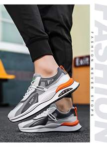 남성용 세련된 워킹 스니커즈-통기성 메쉬 에어 쿠션 신발 VIR 디테일 새 남성 신발 - Product Image 4