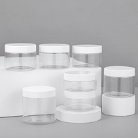 Nh vente en gros vide capacité différente 50ml 80ml 100ml 120ml 150ml 200ml 250ml crème cosmétique pot en plastique PET avec couvercle pour animaux de compagnie