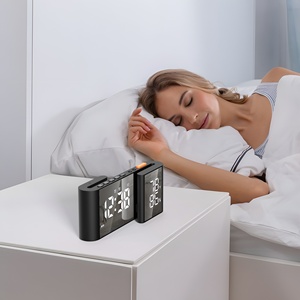 2024 mới nhất ra mắt Màn hình LCD lớn bảng kỹ thuật số tường đồng hồ báo thức với USB sạc trạm - Product Image 5