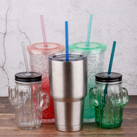 Pailles réutilisables en plastique rigide de 11 pouces avec paillettes