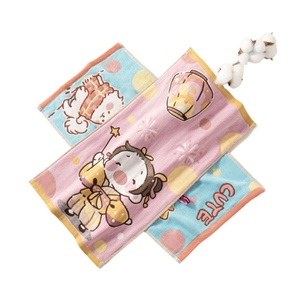 Serviette en gaze pour enfants, motif dessin animé, petite serviette jacquard suspendue pour le lavage du visage du bébé ZY-1008 – Vente en gros - Product Image 3