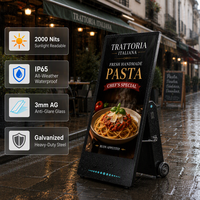 Affiches numériques LED alimentées par batterie pour les magasins de détail, les centres commerciaux, les salles d'exposition, les supermarchés et les restaurants