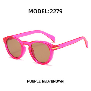 Nouvelles lunettes de soleil rétro européennes et américaines à monture ronde unisexe, verres PC UV400, noires, mode, protection solaire, voyage, cyclisme, conduite - Product Image 2