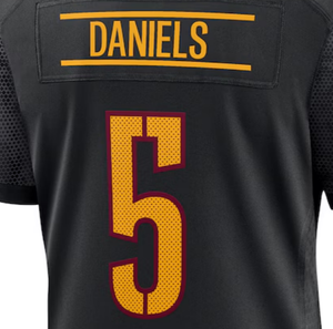 เสื้อฟุตบอลอเมริกันเย็บตะเข็บด้านบน2025 Washington commanders #5 Daniels ระบายอากาศได้และมีขนาดพิเศษให้เลือก - Product Image 4