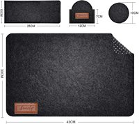 Set de tapis de Table lavable, haute qualité, napperon de Table en feutre, avec support antidérapant