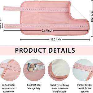 Paquete de Terapia con Aceite de Ricino y Almohadilla Térmica Reutilizable, Cinturón de Alivio del Dolor para Espalda/Rodilla, Paquete de Aceite de Ricino de Algodón con Cierre de Velcro para el Cuidado Corporal - Product Image 3