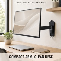 DMP Full Motion TV Wall Mount LCD2101 Braket Monitor Putar Miring Ekstensi VESA 200 X 200 mm Hitam