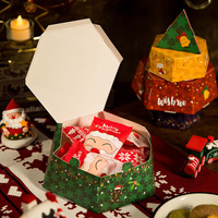 Kreative Überraschung einzigartige Weihnachts baum Form Advents kalender Schokolade bevorzugen Kuchen Keks Geschenkset Papier Box Tasche Set Weihnachten