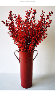 O-X0073 Baies artificielles en gros, décorations de Noël, fruits artificiels en mousse, baies rouges, arrangement de fleurs de Noël - Product Image 6