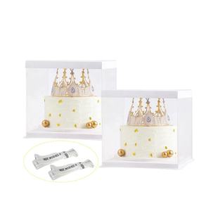 बड़े केक पैकिंग ले जाने के साथ पीईटी स्पष्ट बॉक्स रिबन और पूर्व-मुड़ा ढक्कन - Product Image 2