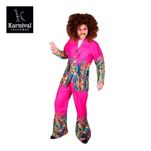 ODM Hombres Venta caliente 70s Tema Hippie Fiesta Disco Disfraz Personalizado <span class=keywords><strong>Woodstock</strong></span> 1960s Gear Boho Traje Conjunto Pantalones Venta al por mayor - Product Image 4