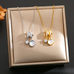 สร้อยคอแฟชั่นยอดนิยมจากอินเทอร์เน็ต ทำจากไทเทเนียมสตีลและสแตนเลส ชุบทองคำแท้ 18K ประดับ<span class=keywords><strong>เพชร</strong></span> สไตล์สปอร์ต สำหรับทั้งชายและหญิง - Product Image 3