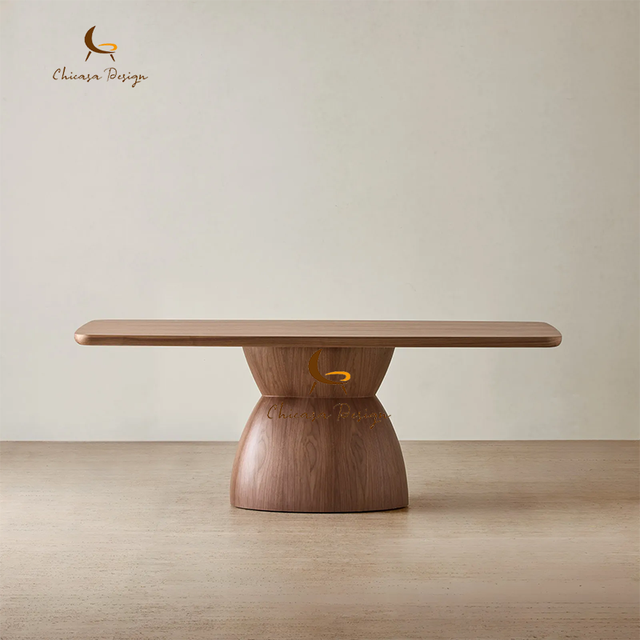 Factory Direct Modern Furniture  Live Edge Dining Table Combination Solid Oak Column  Dining Table