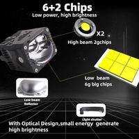 Feux de brouillard mini LED pour moto Sanvi S15, projecteurs 12V-24V 6000K 33W-58W, garantie 12 mois, projecteur auxiliaire
