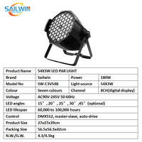 Projecteur LED PAR RGBW 3-en-1 DMX512 180W (54*3W) pour scène, DJ, discothèque, bar, fête, mariage, avec flight case – Vente en gros
