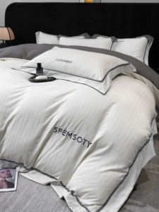 Elegante serie Caroline King Queen Set quattro pezzi sito web per lo Shopping 300TC nuovo broccato di cotone Jacquard in seta lavata morbida - Product Image 5