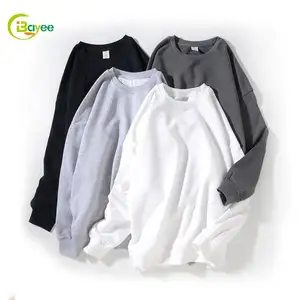 कस्टम 380Gsm Mens आकस्मिक दौर गर्दन टेरी Sweatshirt कपास वृहदाकार रिक्त गुलाबी Crewneck वयस्क पसीने