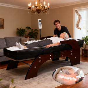 Tempat Tidur Pijat Jade Listrik untuk Penggunaan di Rumah dengan Pemanasan Inframerah untuk Perawatan Tulang Belakang, Pereda Nyeri, dan Relaksasi Seluruh Tubuh - Product Image 1