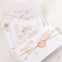 Sac en papier de luxe brillant couleur PANTONE avec invitation passeport et cartes de remerciement pour événement boutique ou salon professionnel