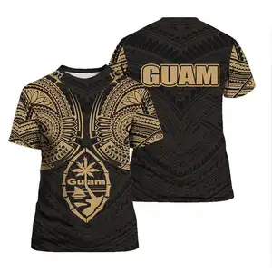 Guam cappotto di braccio tatuaggio polinesiano T-shirt per uomo cotone traspirante estivo maniche corte T-shirt Best seller abbigliamento o-neck