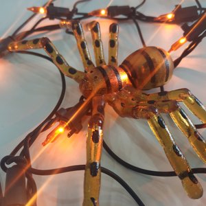 2025 nouvelles lumières d'ampoule de filet d'araignée d'halloween avec des lumières d'halloween de LED d'araignée pourpre orange clignotantes - Product Image 3