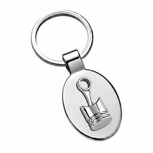 Porte-clés mousqueton en alliage avec décoration piston, impression offset et UV, en acier inoxydable - Product Image 2