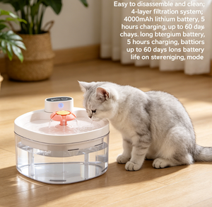 <span class=keywords><strong>Bebedero</strong></span> para <span class=keywords><strong>Gatos</strong></span> con Capacidad de 2.6L, Funciona con Batería de 4000mAh, Inalámbrico, Dispensador de Agua para Mascotas con Forma de <span class=keywords><strong>Flor</strong></span>, Sensor de Movimiento Inteligente, <span class=keywords><strong>Bebedero</strong></span> para Perros - Product Image 6