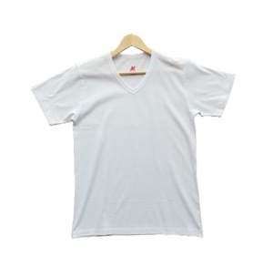 Usine en gros personnalisé 100% coton <span class=keywords><strong>t</strong></span>-<span class=keywords><strong>shirt</strong></span> uni <span class=keywords><strong>blanc</strong></span> col en v hommes <span class=keywords><strong>t</strong></span>-shirts doux fitness <span class=keywords><strong>t</strong></span>-<span class=keywords><strong>shirt</strong></span> femmes - Product Image 1