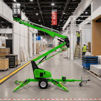 Plateforme élévatrice électrique remorquable, hauteur de plateforme 24 m, portée horizontale 11 m, capacité 200 kg, plateforme de travail en hauteur pour la mise en place d'événements