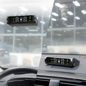 Wireless Tire Meters Dashboard Voorruit Auto Bandenspanning Monitor System Usb Solar Oplaadbare Tpms