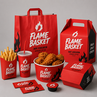 Emballages alimentaires biodégradables écologiques personnalisés avec logo pour hamburgers, poulet frit, frites, pliants de transport, contenants jetables pour