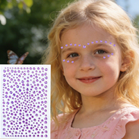 Autocollants pour le visage en acrylique, mignons et décoratifs, pour enfants et adultes, utilisation quotidienne, kit de peinture faciale pour fêtes