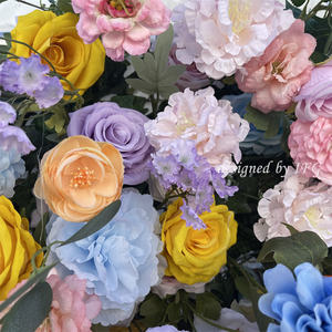 IFG vente en gros à la main soie printemps couleurs arc artificiel suspendu fleur toile de fond pour mariage fête des mères Halloween fête maison - Product Image 5