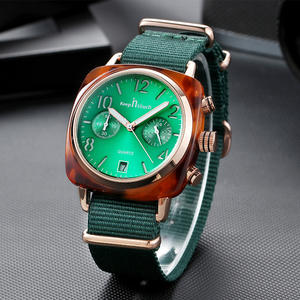 Montre unisexe Fashion Square, bracelet en acier inoxydable, mouvement à quartz analogique, cadran en verre, bracelet de 22 cm, boîtier en résine, fermoir pliant, étanche - Product Image 1