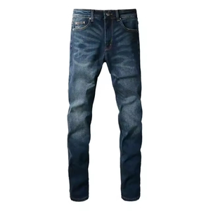 Pantalones Vaqueros Holgados de Moda para Hombre, Transpirables, de Color Puro, de Pierna Recta, para Verano y Otoño, Venta al Por Mayor - Product Image 5