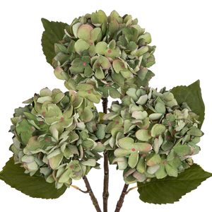 Nouvelle fleur artificielle d'hortensia à 420 pétales, 5 têtes, en soie, vert foncé, pour décoration de mariage - Product Image 1