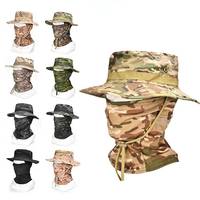Sombrero de Pesca Transpirable de Camuflaje para Verano, Gorra de Montañismo para Hombre, Protección Solar Facial Completa, Gorras de Pesca