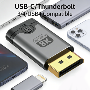 Adaptateur Type C vers DP 8K, câble d'extension convertisseur 1.4 Femelle vers Mâle, haute vitesse, neuf, protection OTP pour TV, ordinateur portable, moniteur - Product Image 4