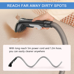 Limpador a Vácuo Portátil para Manchas, Molhado e Seco, com Spray, Vapor e Água Quente, Filtração Dupla para Lavagem de Tecidos e Uso Doméstico - Product Image 6