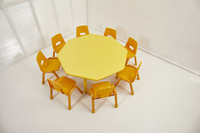 Table octogonale, table hexagonale pour la maternelle, tables rectangulaires ignifuges réglables pour enfants, chaises pour l'éducation préscolaire
